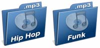Desktop Icons Set Blue Music-Genre Folders by Marcus Reimann