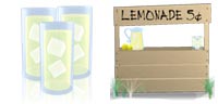 Desktop Icons Set Lemonade Stand by Suzanne Powell