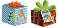 Desktop Icons Set Gift Boxes by studiobenben