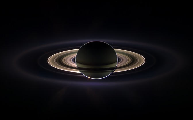 High-resolution desktop wallpaper PIA08329: In Saturn's Shadow by NASA/JPL/Space Science Institute
