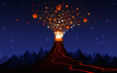 High-resolution desktop wallpaper Christmas Volcano by vladstudio
