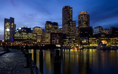 High-resolution desktop wallpaper Along the Harbor by Ron Phillips