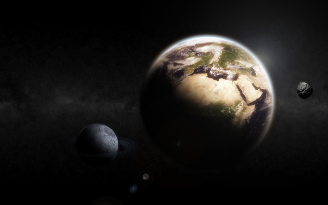 High-resolution desktop wallpaper Earth & Moon by xviews