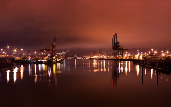 High-resolution desktop wallpaper Seattle's Harbor by Steven Miller