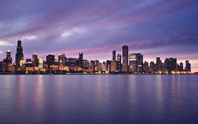 High-resolution desktop wallpaper Sunset in the Windy City by Bharath Wootla