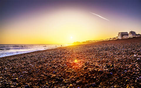High-resolution desktop wallpaper Brighton Beach Sunset by davestarling