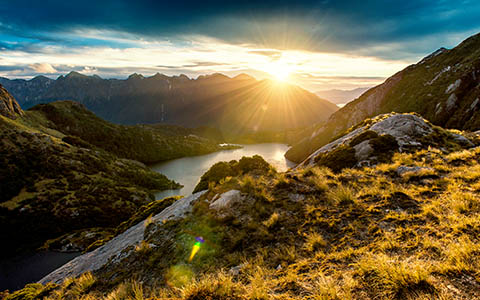 High-resolution desktop wallpaper Fiordland Sunrise by David Capellari
