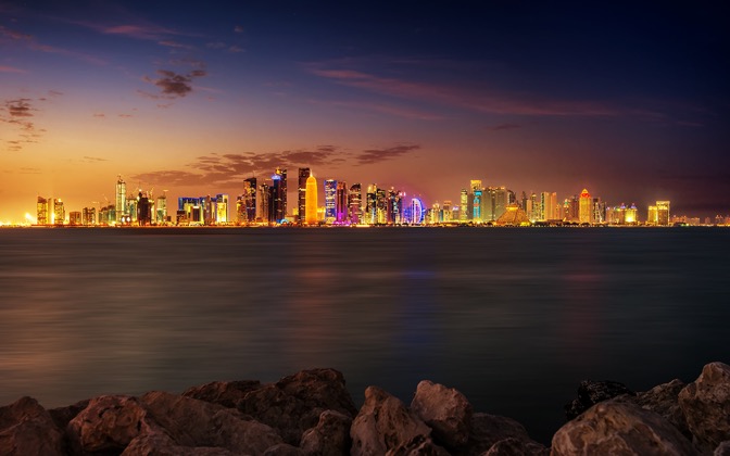 High-resolution desktop wallpaper Doha Skyline by Nicolas Kamp
