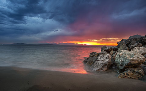High-resolution desktop wallpaper Alki Beach Sunset by Jeffery Hayes