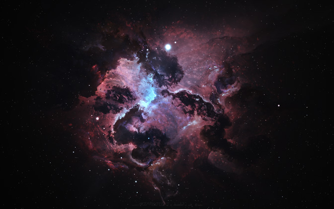 High-resolution desktop wallpaper Atlantis Nexus Nebula by Starkiteckt