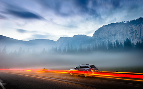 High-resolution desktop wallpaper Fog and Lights in Yosemite Valley by lucasjungmann