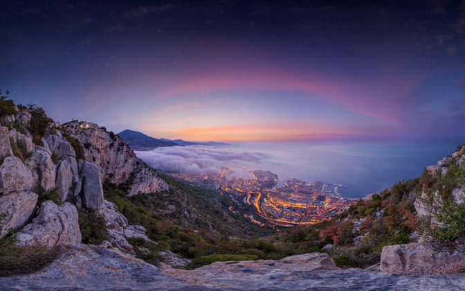 High-resolution desktop wallpaper Monaco Fog Summer Sunrise 2015 by Crevisio