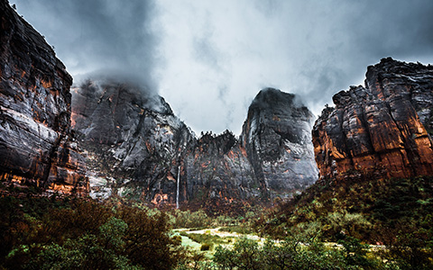 High-resolution desktop wallpaper Zion Waterfall After the Storm by Ben Gustafson
